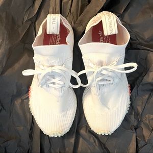 EUC Adidas NMD_Racer Primeknit cloud white sneakers sz 6.5